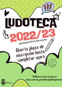 ABIERTO PLAZO EXTRAORDINARIO LUDOTECA 2022-23