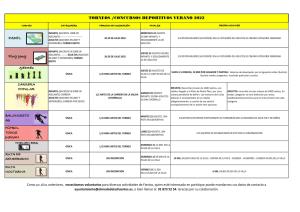 TORNEOS/CONCURSOS DEPORTIVOS 2022