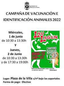 CAMPAÑA VACUNACION  RABIA Y CHIP DE IDENTIFICACION ANIMALES