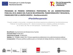 PROGRAMA DE EMPLEO "MI PRIMERA EXPERIENCIA EN LA ADMINISTRACIÓN PÚBLICA".