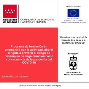 Contratación de personal desempleado a través de subvención de Empleo consecuencia de la pandemia COVID 19 2021 ECOV/0021/2021