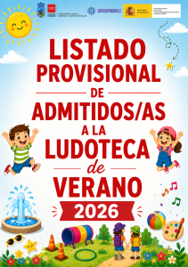 LISTADO PROVISIONAL ADMITIDOS/AS A LA LUDOTECA DE VERANO 2026 