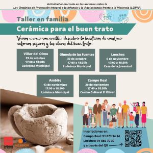 TALLER EN FAMILIA CERÁMICA PARA EL BUEN TRATO. POSPUESTO A NOVIEMBRE 