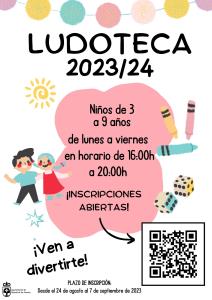 ABIERTO PLAZO DE INSCRIPCIÓN LUDOTECA 2023/24