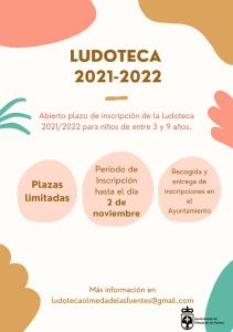 Abierto plazo de inscripción de la ludoteca "2021/2022" hasta el 02 de noviembre de 2021