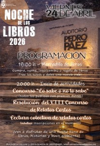 EL 24 DE ABRIL DE 2026 CELEBRAMOS LA NOCHE DE LOS LIBROS