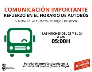 PARADA DE AUTOBÚS PROVISIONAL DURANTE FIESTAS PATRONALES