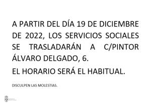 Los Servicios Sociales se trasladan