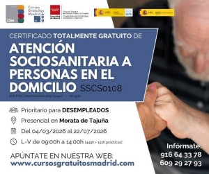 Certificado gratuito de Atención Sociosanitaria a personas en el Domicilio
