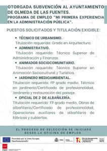 PROGRAMA DE EMPLEO "MI PRIMERA EXPERIENCIA EN LA ADMINISTRACIÓN PÚBLICA".