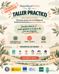 𝗧𝗔𝗟𝗟𝗘𝗥 𝗣𝗥𝗔𝗖𝗧𝗜𝗖𝗢 Primeros pasos con la Inteligencia Artificial Generativa para el mundo rural